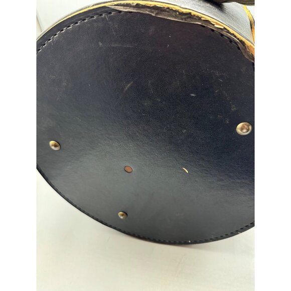 Vintage Black Vinyl Hat Box With Zipper & Handle 13X13X12.5" READ - Picture 11 of 11